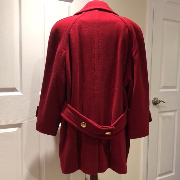 Anna | EUC Red Australian Virgin Lambswool Pea Coat - Picture 5 of 12